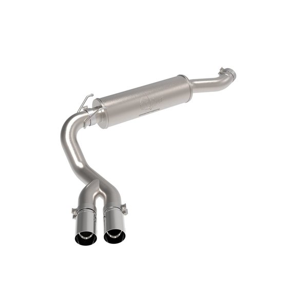 Afe Stainless Steel, With Muffler, 3.5 Inch Pipe Diameter, Single Exhaust With Dual Exits, Side Exit 49-42082-P